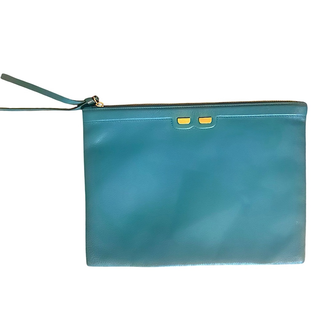 Bene Italian Leather ‘Penny’ Pouch in Green